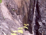 A sudden drop to a water-filled hollow