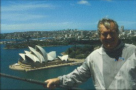 Chris atop Sydney Harbour Bridge